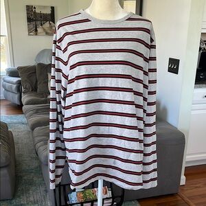 Frame Denim Red and Black Long Sleeve Tee